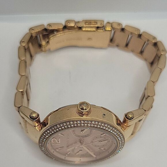 Michael Kors MK6352 Women's Stainless Steel Analog Gold Dial Quartz Watch BC627 - Picture 7 of 10